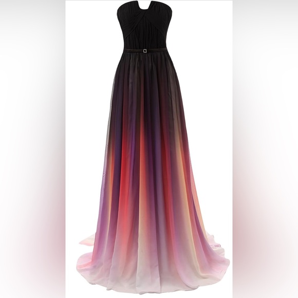 GORGEOUS Gradient Chiffon Formal Dress - Picture 1 of 13